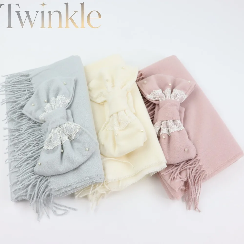 Lolita Bowknot Solid Scarf Shawl Cute Kawaii Japanese Sweet Girly Soft Girl Detachable Two-Way Versatile Wrap