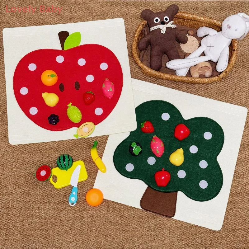 【BBS】1 Set Obst Rollenspiel Küchenspiele Baby Filzbrett Spielen Essen Spielzeug Wandaufkleber Feinmotorik Frühpädagogisches Spielzeug