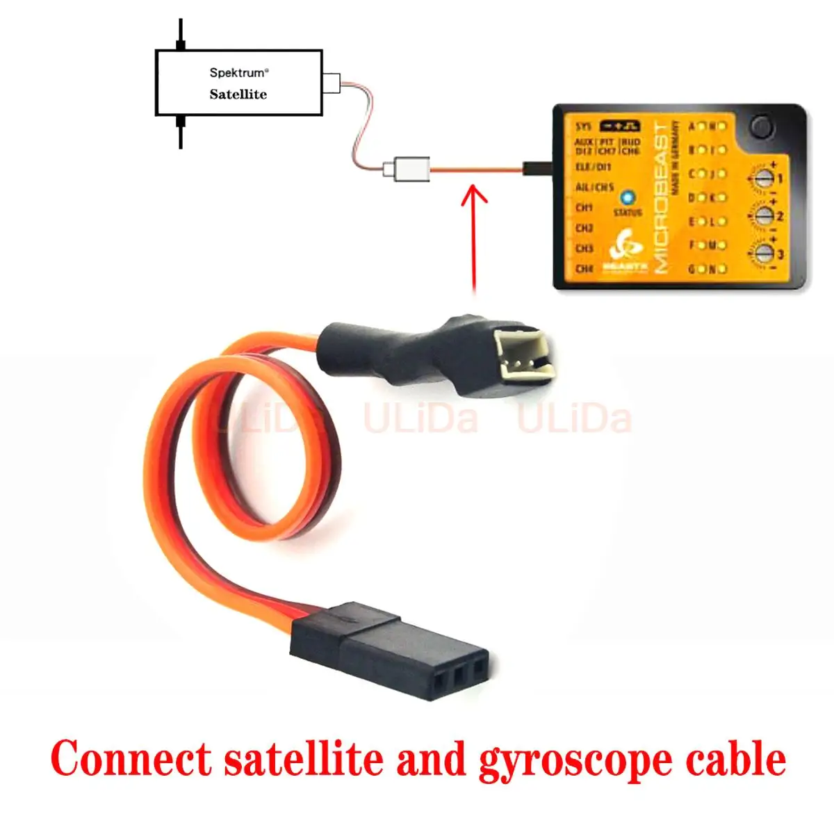 Spektrum satellite adapter cable For BeastX MB Flybarless System TGZ380 Gyro