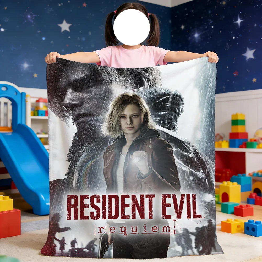 

R-Resident E-Evil Game Requiem Blanket For Soft Throw Blanket for Picnic Bed Sofa Home Bedroom Cozy Warm Comfortable
