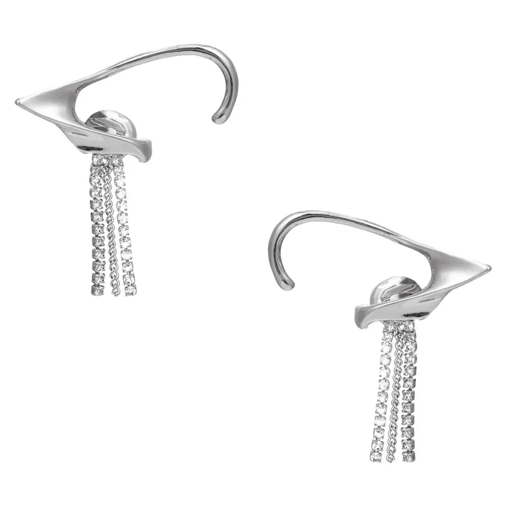 

1 Pair Alloy Clip No Piercing Tassel Cuff For Women Fashionable Clamp Decorative Earrings Ear Crawler Ear Jewelry