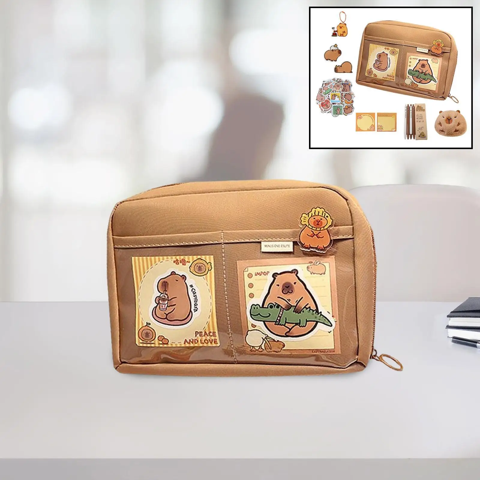 

Capybara Pencil Case Large Capacity Pencil Bag for Kids Girls Students