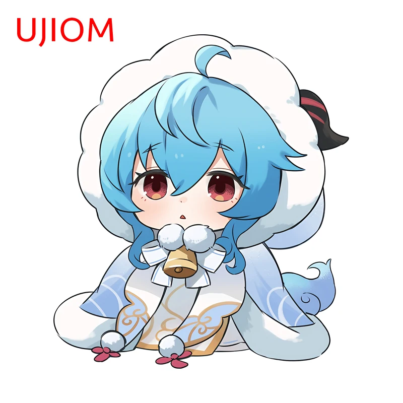 UJIOM Yukihana Lamy Hololive Wall Sticker Chibi Sitting Posture Exquisite Adhesive Sunscreen Decal Murals Decoration Accessories