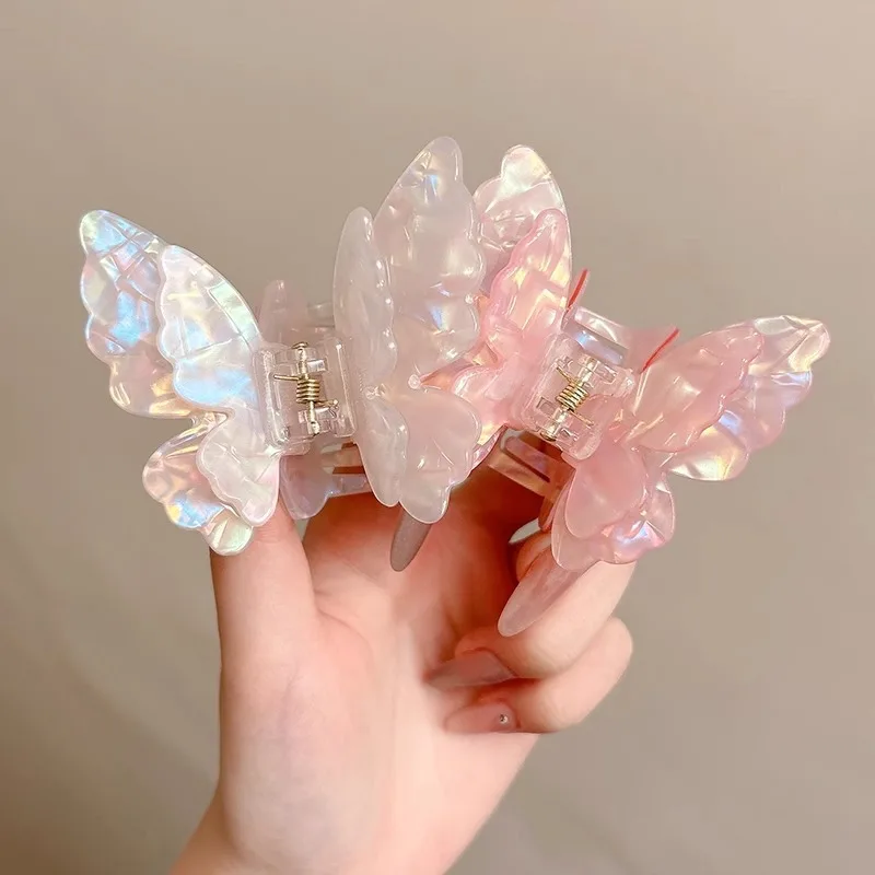 مشابك شعر على شكل فراشة ملونة حلوة من خلات الأميرة على شكل فراشة السلطعون للنساء والفتيات وإكسسوارات الشعر الصيفية