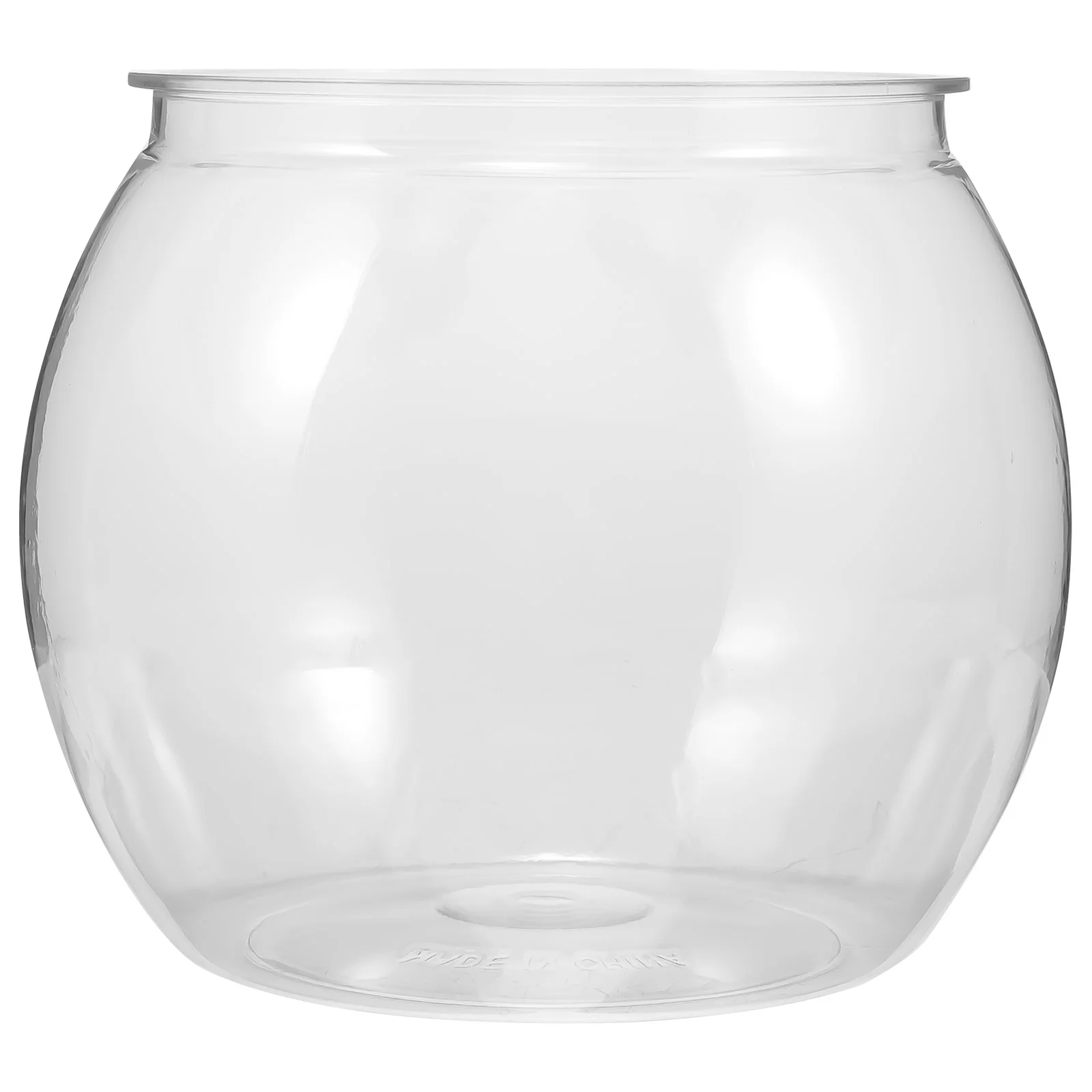 

Goldfish Bowl Candy Dish with Lid Desktop Tank Table Plastic Round The Pet Aquarium Office Portable