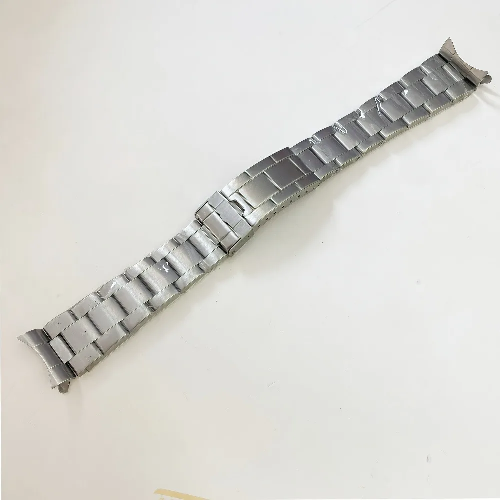 20 مللي متر الصلبة الفولاذ المقاوم للصدأ حزام ساعة اليد منحنى نهاية المعادن الرياضة حزام المعصم سوار الأعمال وزارة الدفاع أجزاء الساعة