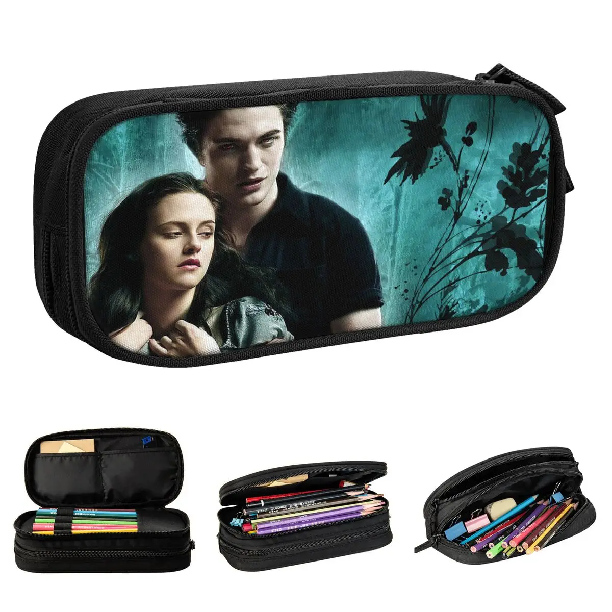 Edward Bella Vampire Pencil Cases Fun The Twilight Saga Movie Pen Holder Bags Student Large Storage Office Gift Pencil Box