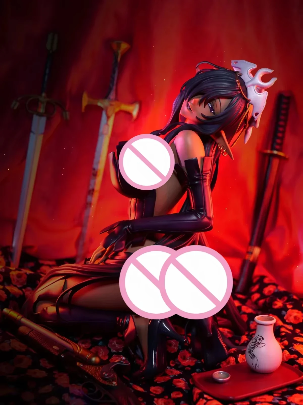 Em estoque ligação nativa kuroinu kedakaki seijo wa hakudaku ni somaru olga discordia adulto ainme figura de ação modelo coletor