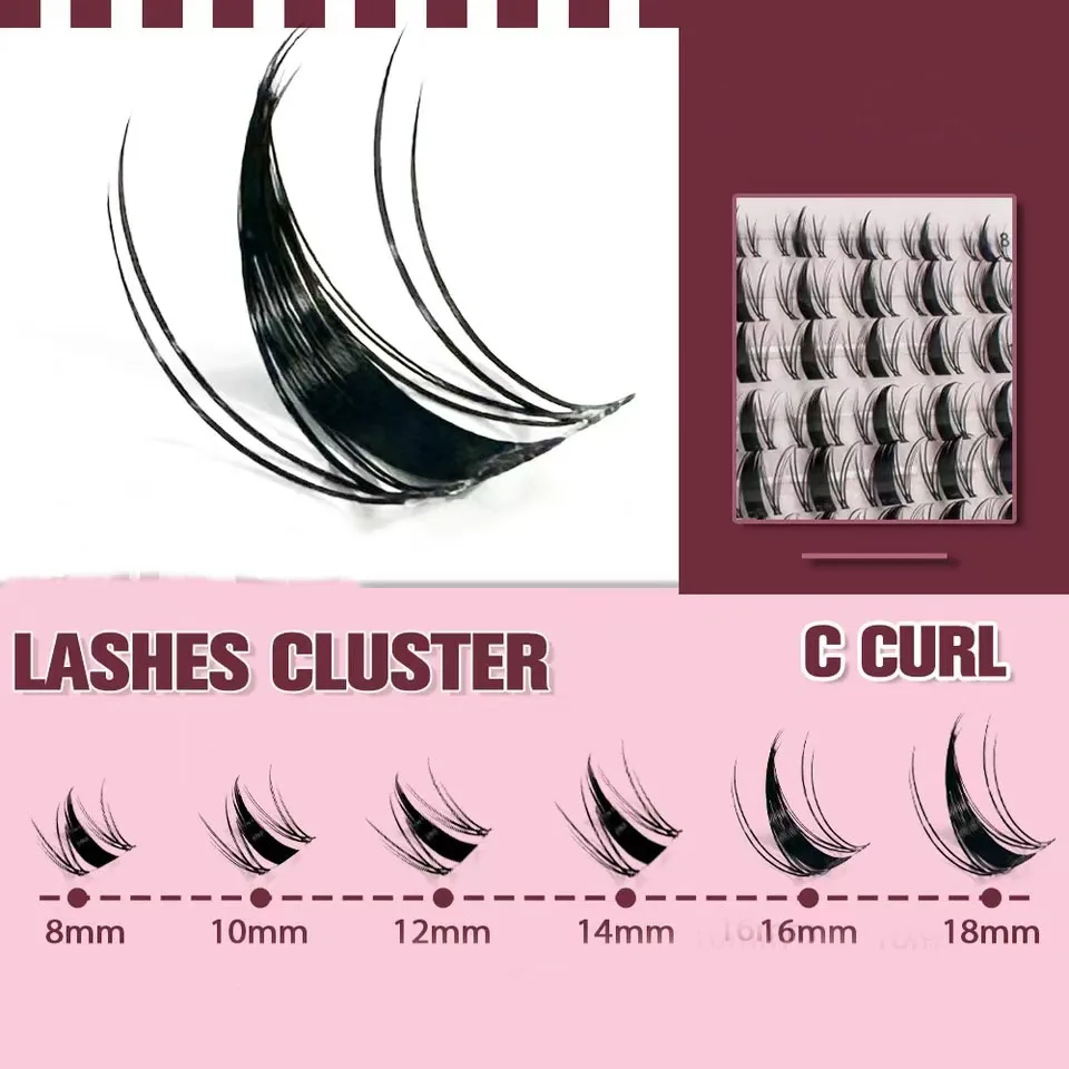 Cluster Lashes Kit Manga Lashes Natural Eyelash extension Cluster Natural Volume Individual Lashes Mixed Tray Lashes BOND