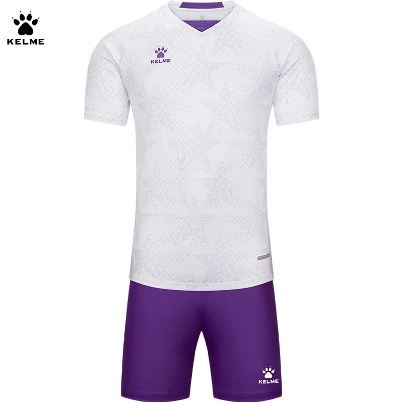 

Kelme индивидуальный футбольный костюм для взрослых, футбольный матч, комплект для уличного дышащего бега с коротким рукавом