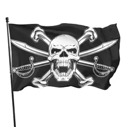 Pirate Cat Skull and Crossbone Flag Pirate Ship Flag Cross Knife Pirate Flags Skull Crossbones Flags Outdoor Indoor Party Decor