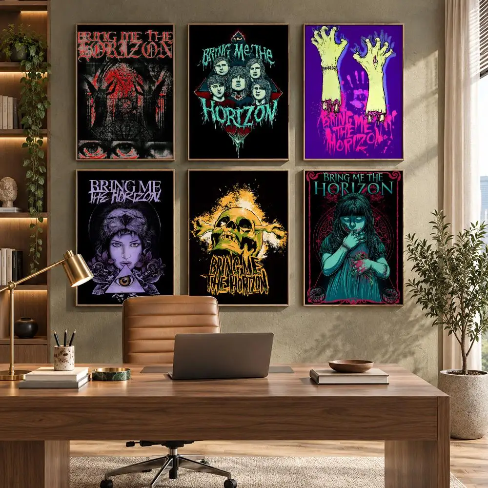 B-Bring Me The Horizon Poster High-Quality Waterproof Wall Decal for Study, Living Room & Garage, Great Gift for Fans