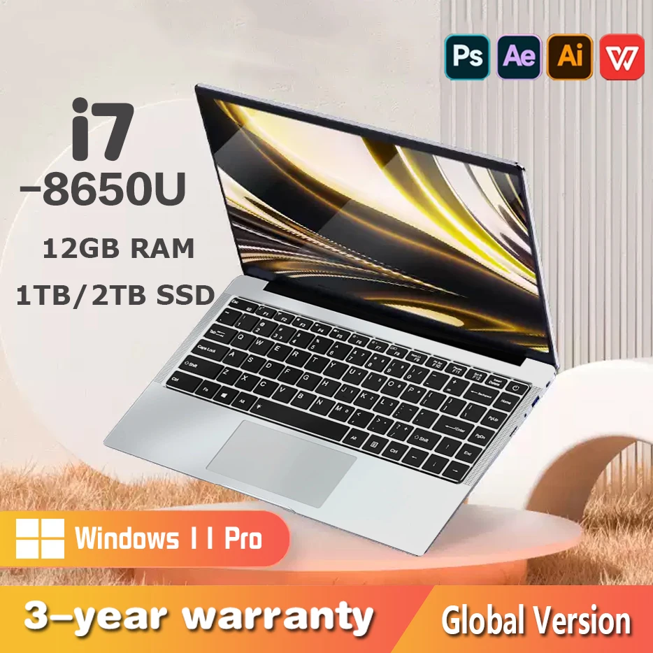 �y�Z�[�����zCore i7-8650U 14.1�C���` �m�[�g�p�\�R�� Windows 11 Pro���� 1920*1080P 12GB RAM 1TB/2TB SSD �I�t�B�X�E�w�K�E�Q�[���p���b�v�g�b�v