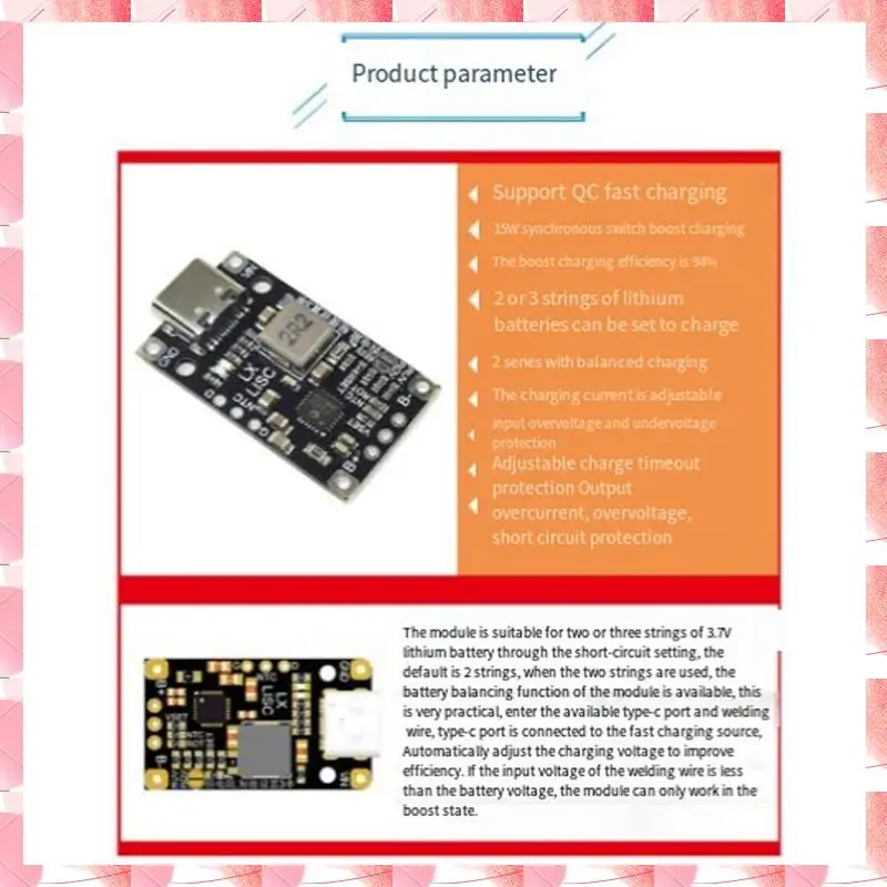 JAJA Lithium Battery Charging Boost Module Fast Charge 2S With Balanced Support Support QC Fast Charging Easy Install