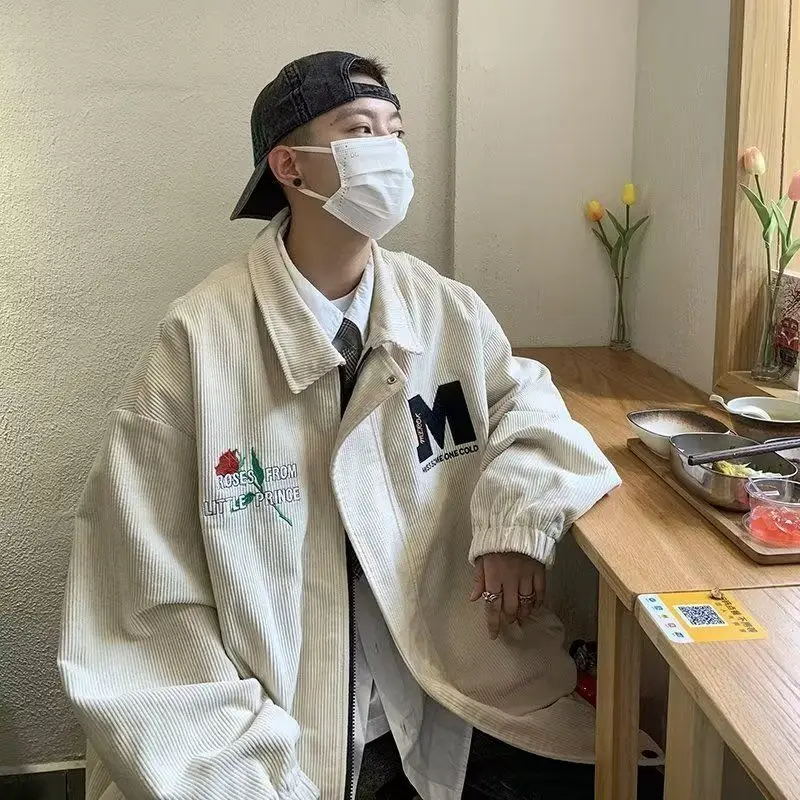 

Двухслойная вельветовая ткань мужская весенне-осенняя спортивная гонконгская повседневная свободная посадка из полиэстера без молодежной фас...