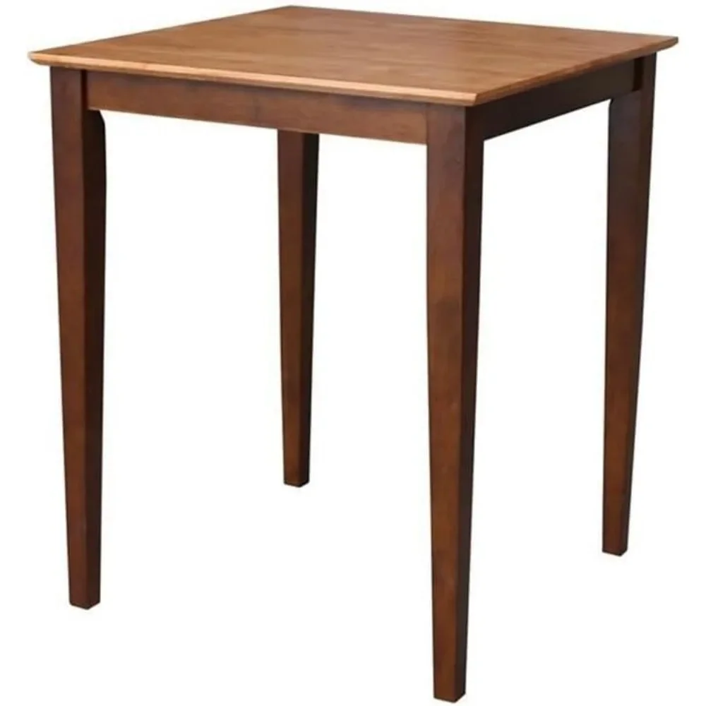 30" x 30" tafel met 2 Emily krukken op tegenhoogte, 3-delige eetset, één maat, kaneel/espresso