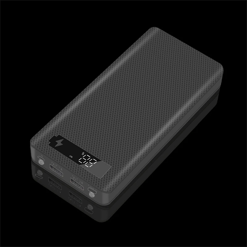 2X 5V Dual USB 8X18650 Power Bank Case With Digital Display Screen Mobile Phone Charger 18650 Battery Holder-Black