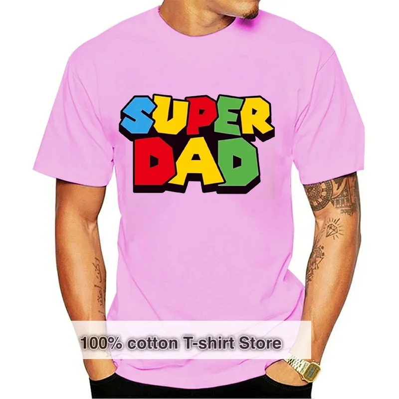 2024 New Super Dad Summer Cotton T-Shirt Super Dad Men\'s And Women\'s T Shirt Father\'s Day Gift Family Couple Outfit Love Shirt