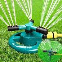 360 Degree Garden Sprinkler, 3-Fork Automatic Rotating Large Area Coverage, Garden Sprinkler for Plant Irrigation