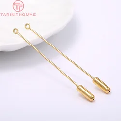 (3811) 6PCS 65MM 24K Goud Kleur Messing Broche Eye Pins met Stopper Hoge Kwaliteit Diy Sieraden bevindingen Accessoires