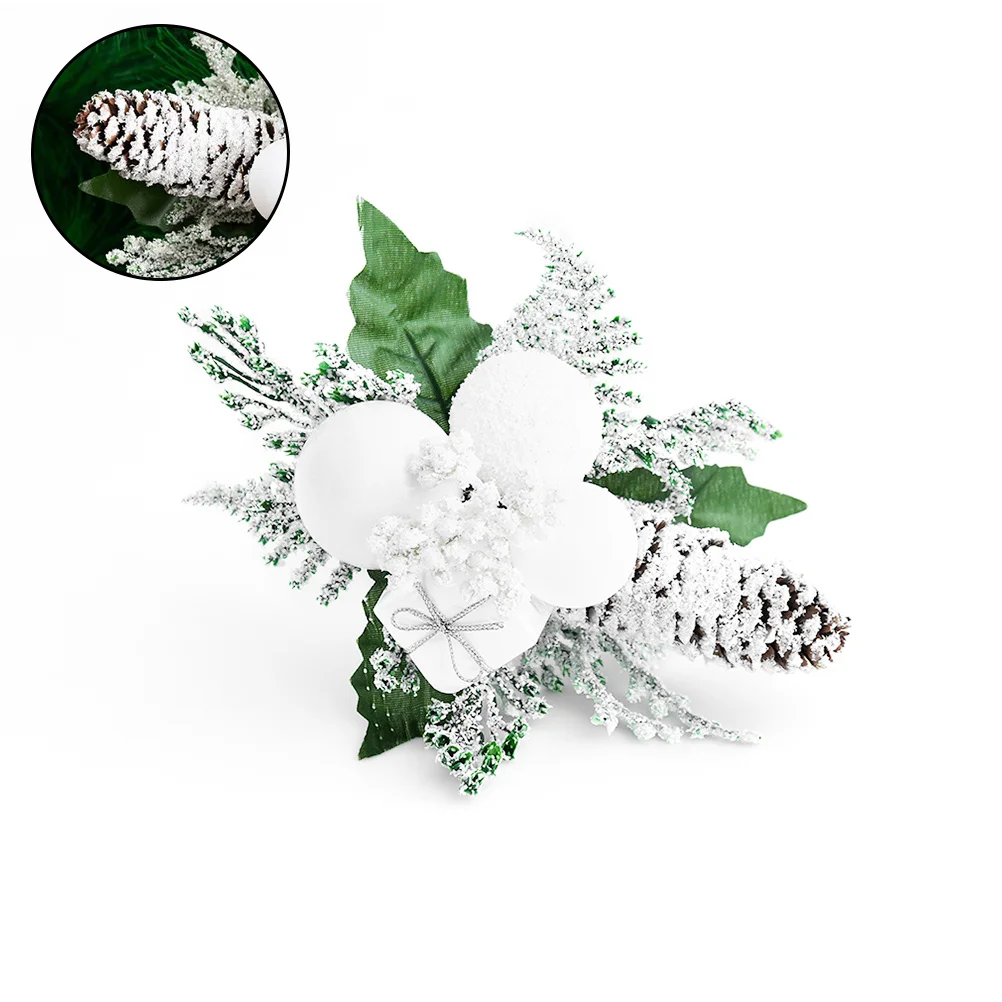

Christmas Tree Ornaments Glitter Berries Pine Garland Fake Flowers Craft Decor Tannenzweige Baubles Cuttings