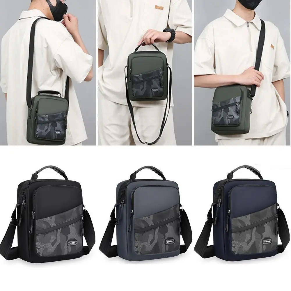 Multilayer Men Crossbody Bag New Waterproof Nylon Shoulder Bag Large Capacity Handbag