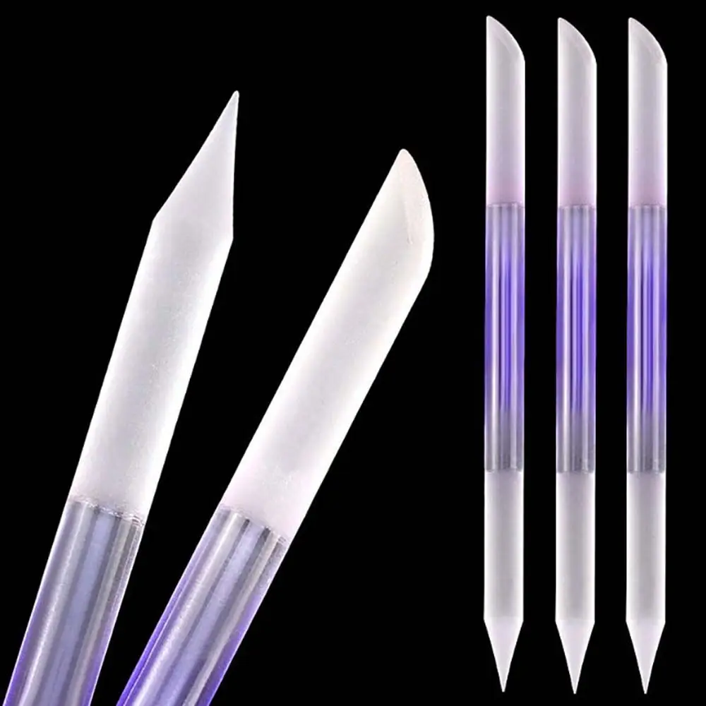 Nail Polishing Non-slip Gradient color Nail Art Tools Glass Cuticle Pusher Cuticle Remover Pedicure Tool Double Sided Nail File