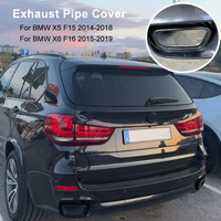 1Set Stainless Steel Black Car Exhaust Pipe Cover Automobiles Tail Throat For BMW M sports version X5 F15 2014-18 X6 F16 2015-19