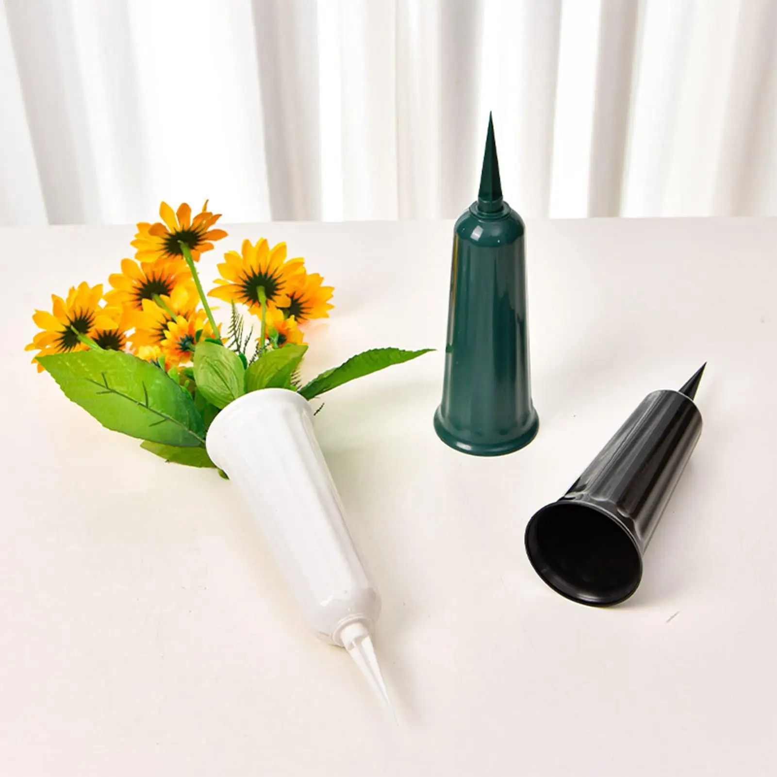 Cemetery Vase for Grave with Stake Memorial Flower Holder Cemetery Grave Vase for Graveyard Gravestone Plants Outdoor Tombstone