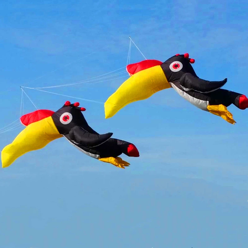 free shipping 3.5m hornbill inflatable kite ripstop nylon pendant king cobra kite sport led kite rods trilobite toy  flying adul