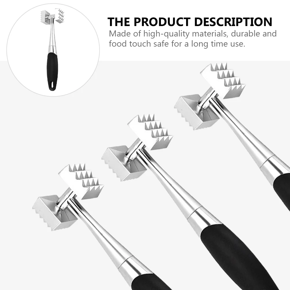

Double Sided Meat Hammer Kitchen Steak Mallet Zinc Alloy Tenderizer Pounder Hammer For Home Restaurant Use