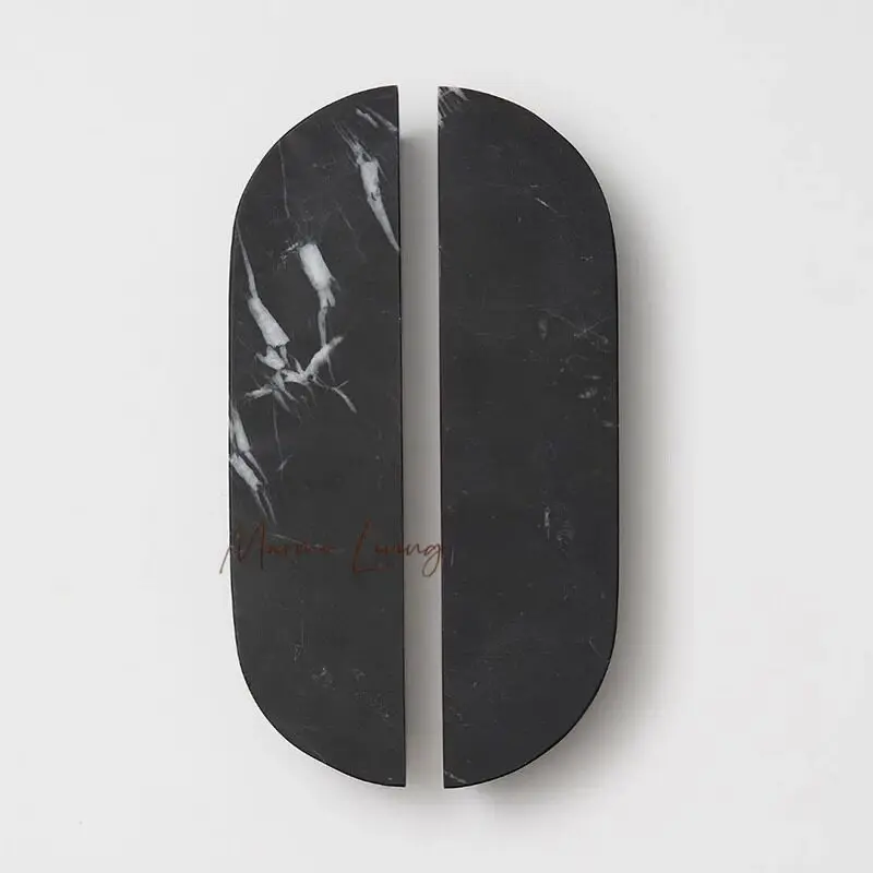 100% Real Stone Handle Grey Marble Cabinet Door Handle Modern Light Luxury Wardrobe Decorative Drawer Pull Marble Entrance Pull