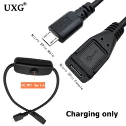 Micro USB Power Supply Extension with Switch ON/OFF Only Charging Cable On Off Switch for Raspberry Pi Dropshipping