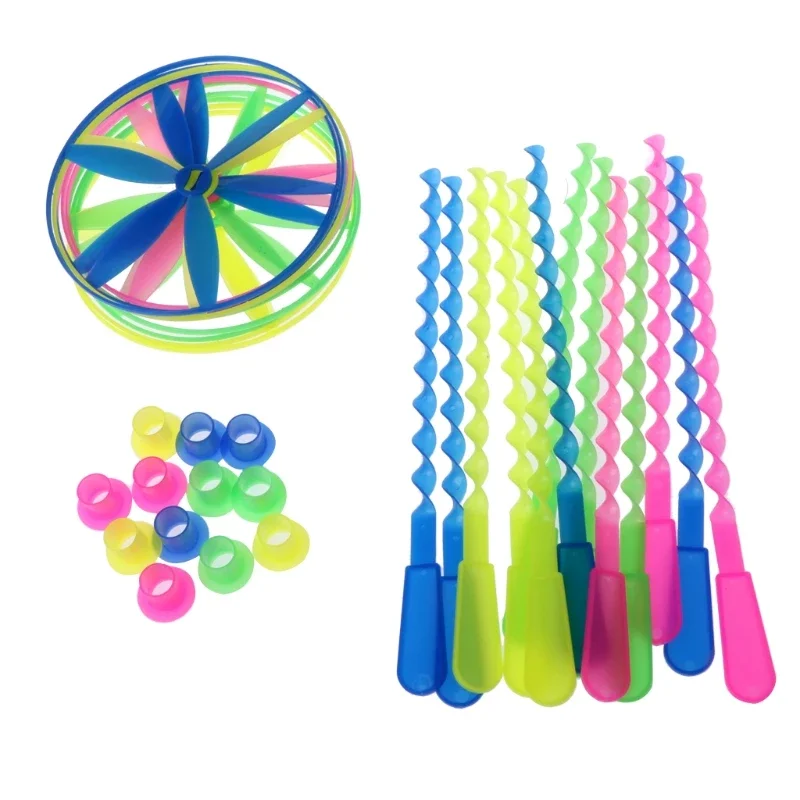 5-50 Pcs Kids Package of 12 Twisty Flying Saucers Assorted Colors Helicopters Kids Toys Gifts for Children