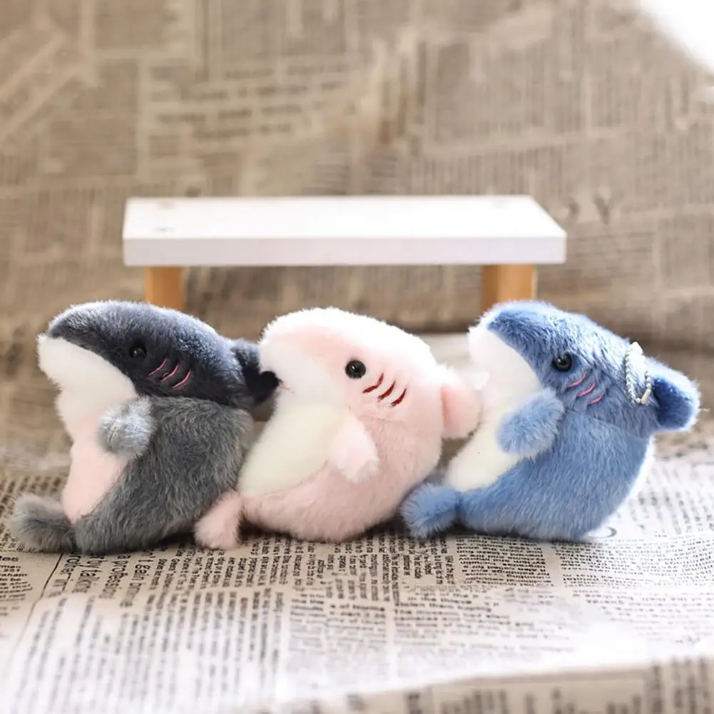 Unique Plush Keyring Cute Shark Plush Keychain Soft Stuffed Pendant Ocean Creature Bag Charm Adorable Backpack for Kids