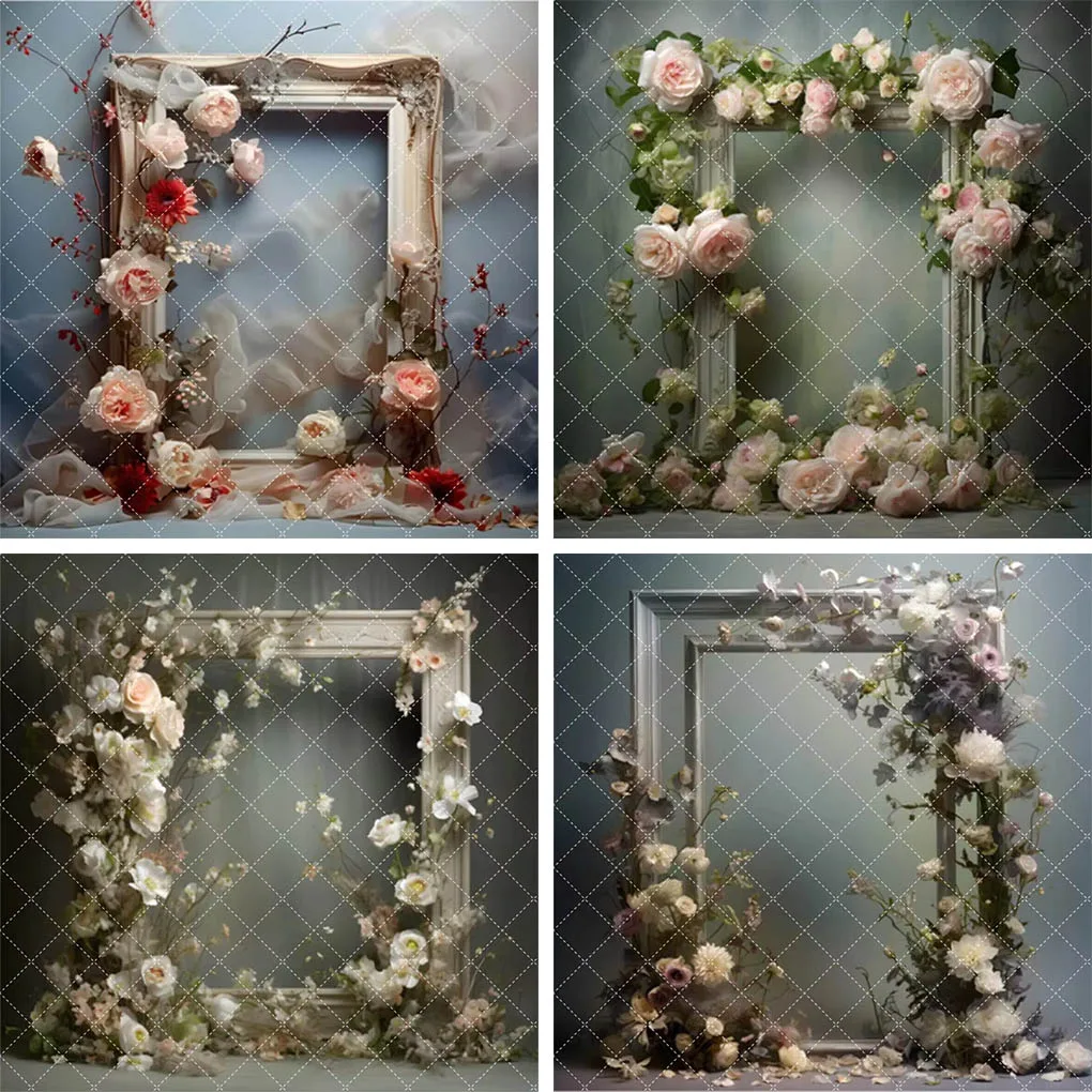 

Мехофонд цветочная фоторамка фон для фотосъемки свадебный занавес для беременных ретро-декор для взрослых фон для дня рождения фото