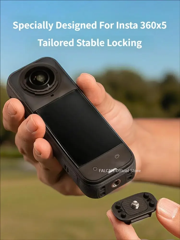 Falcam F22 Quick Release Kit for Insta360 X5 Camera Quick Detachable Board Motorcycle Riding Skiing Wing Mounted Flight Shooting view 2