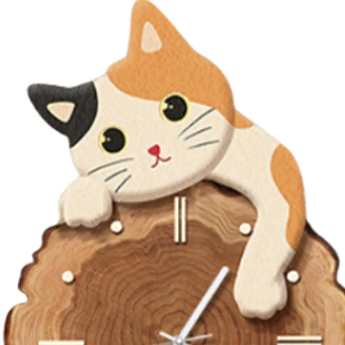 belong Fun Cat Horloge murale à pendule élégante et mignonne, ornement décoratif pour chambre à coucher, chambre d'enfant, décoration intérieure, cadeau C