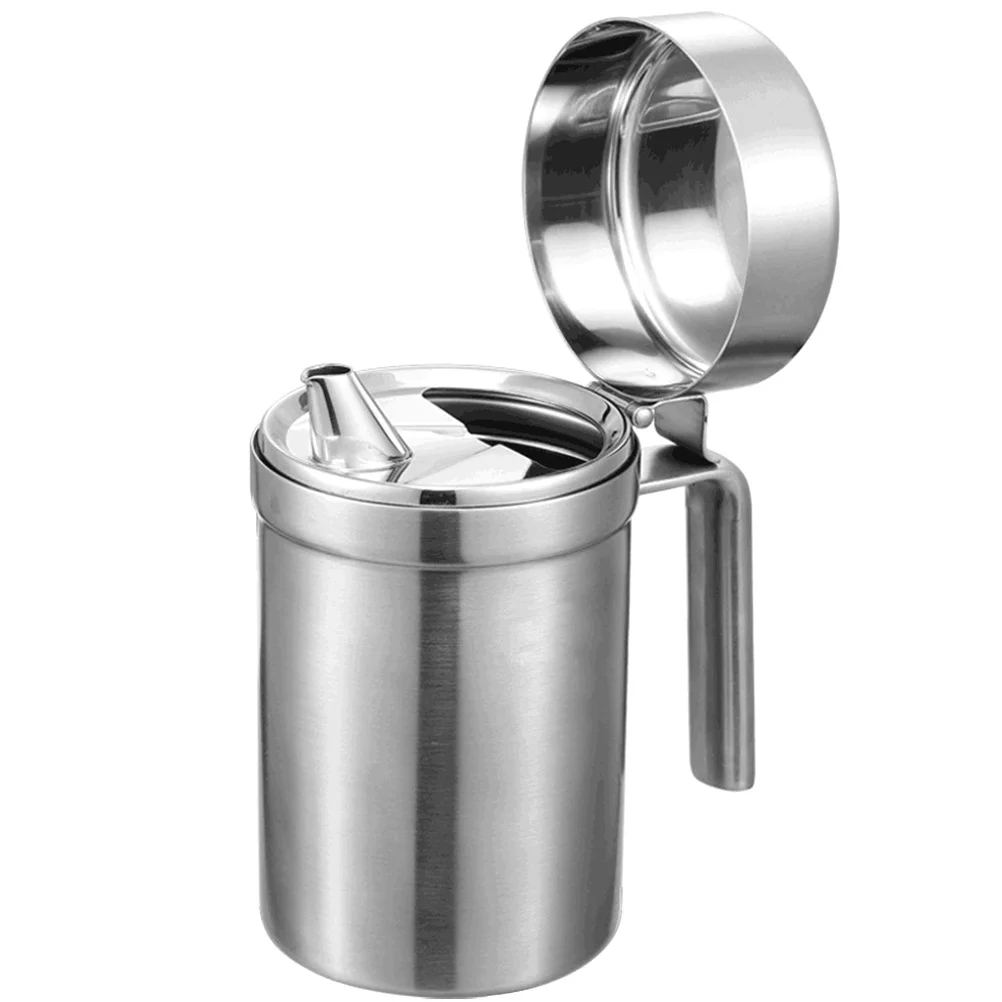 

Stainless Steel Oil Dispenser Bottle Large Capacity Oil Pot Metal Vinegar Cruet Sauce Container Anti-Drip Kitchen Cooking