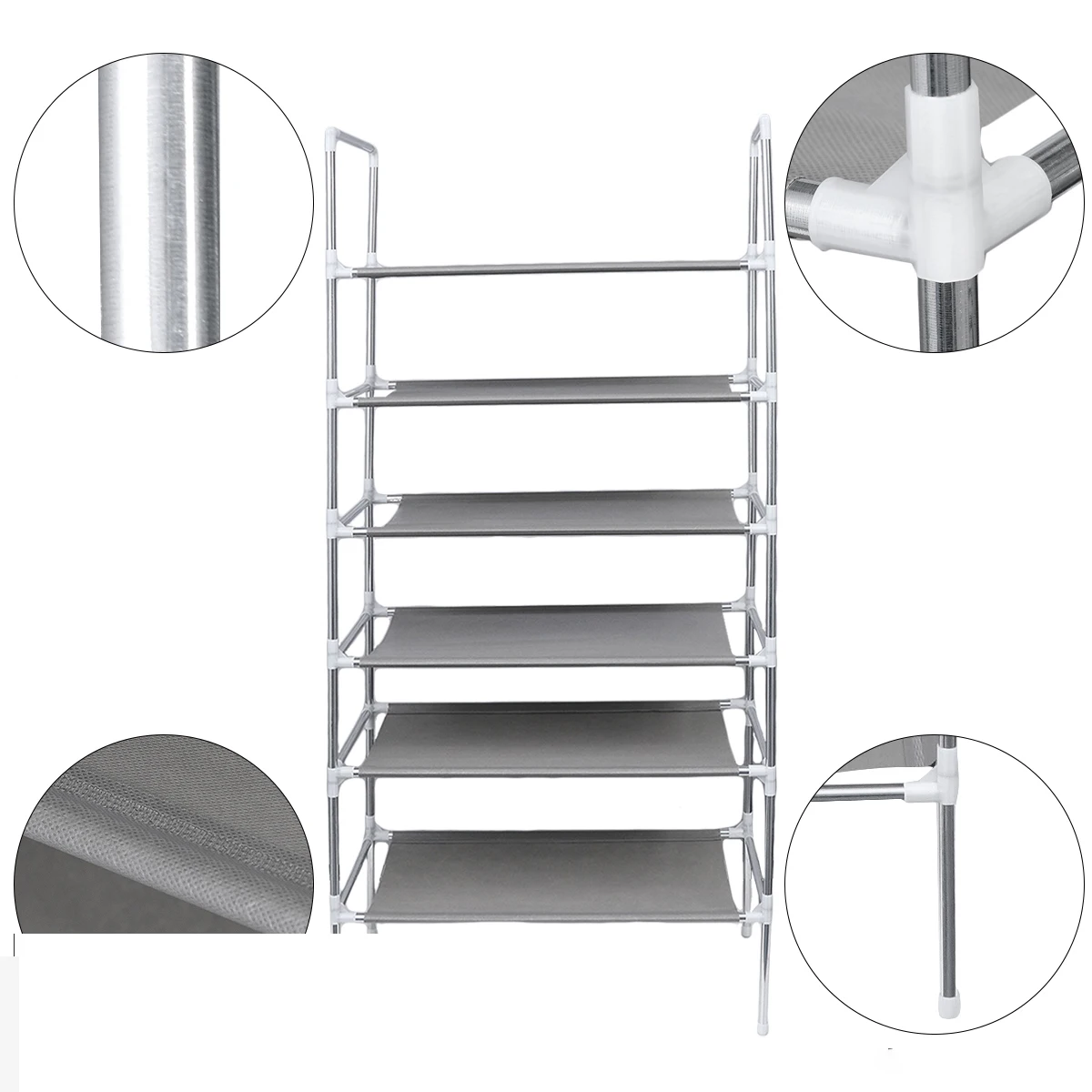 

Multilayer Iron Fabric Shoe Rack Metal Shoe Shelf Home Storage Cabinet Odorless Stainless Eco-Friendly Foldable for Shoes