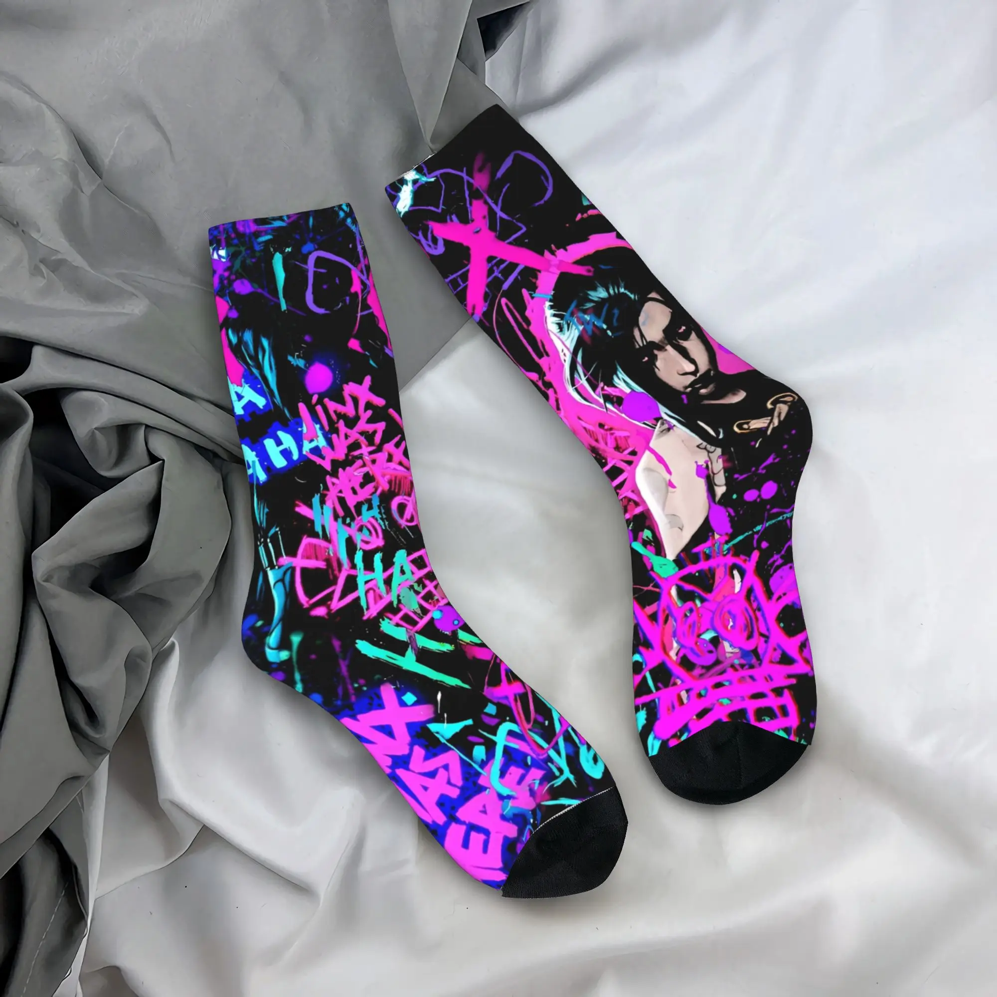 Jinx Monkey  Arcane (1) Socks  Printed Stockings Anti Slip Unisex Men Socks Quality Spring Novelty Running Socks