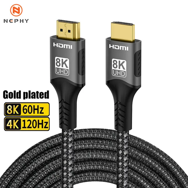 Certified 8K 60HZ HDMI 2.1 Cable 48Gbps Ultra High Speed ARC HDR HDCP 1m 5m Long Cord For PS5 Xbox series X S Xiaomi TV Stick 4K