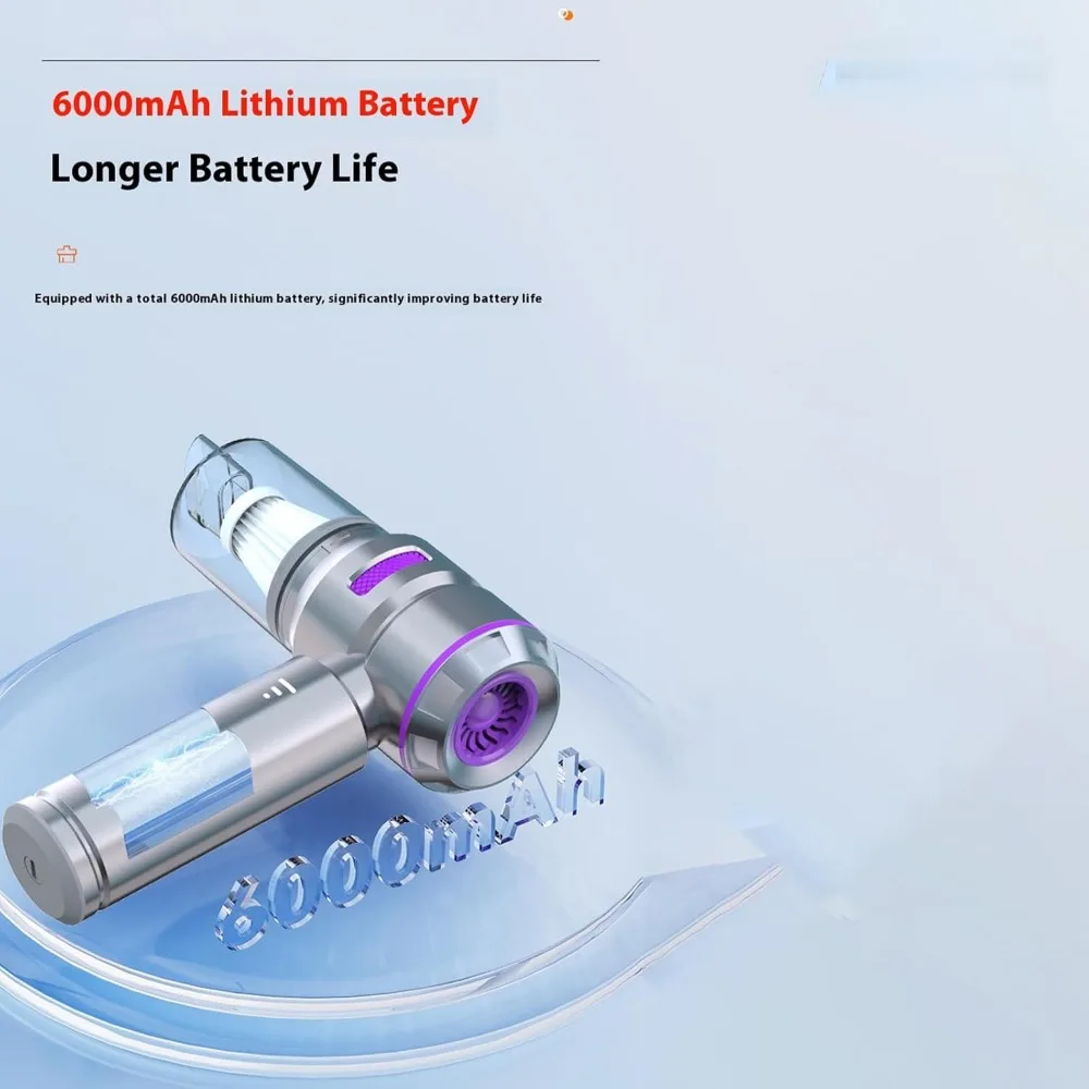 مكنسة كهربائية محمولة 4 في 1 لاسلكية قابلة لإعادة الشحن، شفط قوي 16000 باسكال للسيارات والمكاتب والمنازل