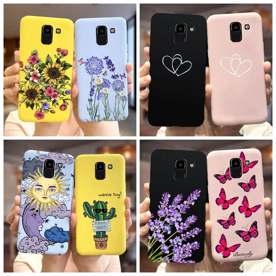 For Samsung Galaxy J6 2018 Case Colorful Flower Soft Silicone Phone Case For Samsung J6 Plus J6+ J610F GalaxyJ6 J600F Back Cover