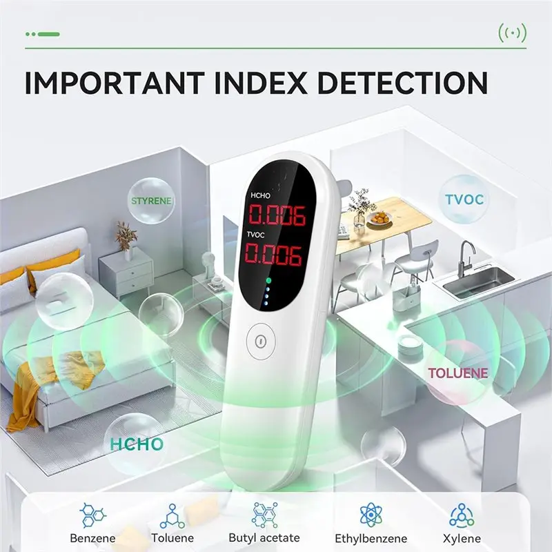B04C-Air Quality Monitor-Indoor Formaldehyde Detector,TVOC Testing Function For Home& Office Tester