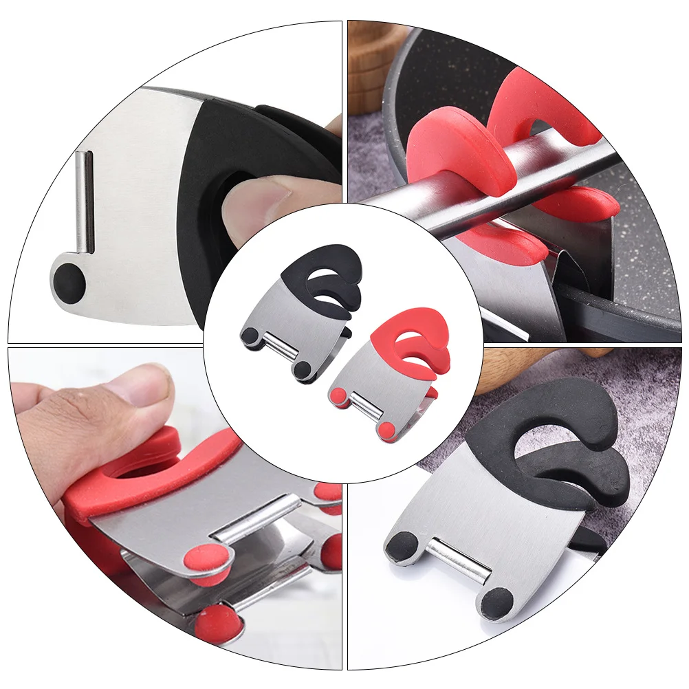 

4pcs Stainless Steel Pot Side Clamps Clips For Spoons Spatulas Soup Pots Spoon Holder Kitchen Tools Kitchen Supplies