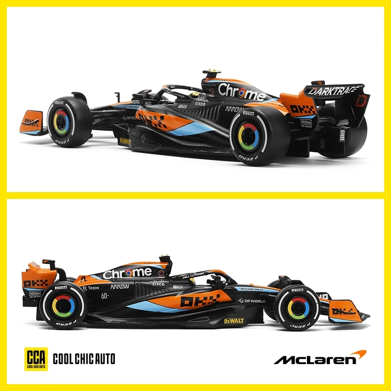 1/24 McLaren F1 MCL60 2023 Racing Team CCA 1:24 Diecast Metal Toy Car Miniature Vehicle Model Free Wheels Collection Gift Boy