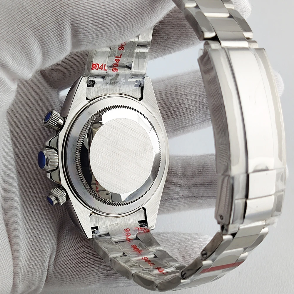 Customized 39mm Business Quartz Watch Men's Timing Sapphire Glass VK63 Movement Green Luminous Watch