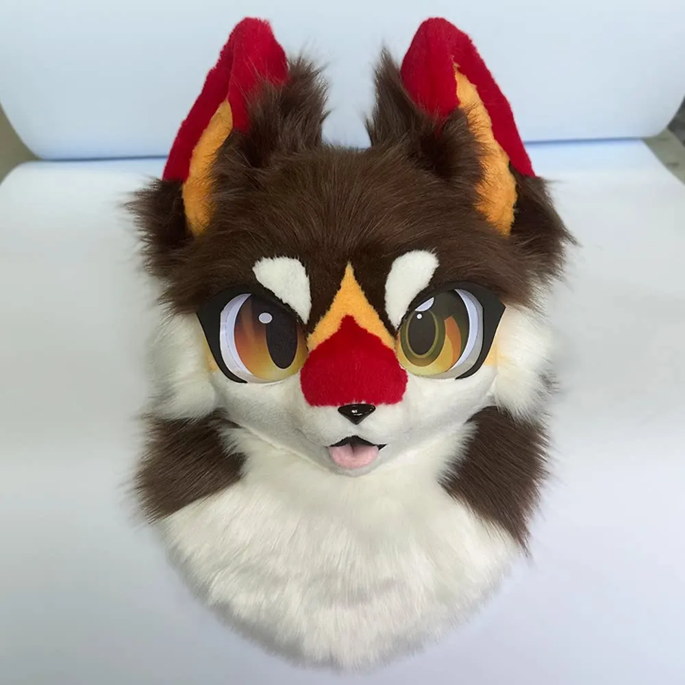 Customized Beast Clothing Fursuit Head Beast Head Long-haired Fursuit Husky Costume Halloween Role-playing Cat Cosplay Disguise