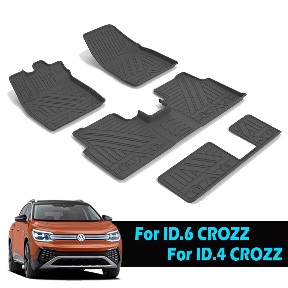 

BEVO For Volkswagen ID.6 Crozz 7-seat VW ID.4 Crozz 2021-2024 All-Weather Car Floor Mats TPE Full Set Non-Slip Trunk Liner